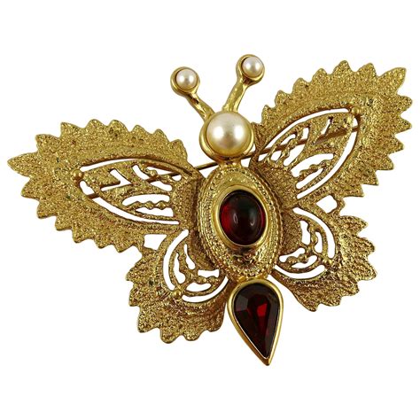 Yves Saint Laurent YSL Broche papillon vintage en émail